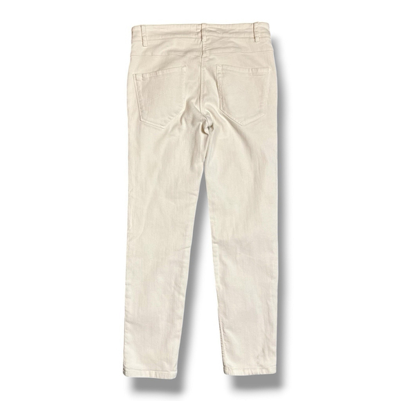 Brunello Cucinelli Womens 4 Beige Extra Skinny Fit Straight Leg Denim Pants - Picture 2 of 10